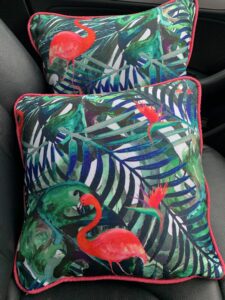 matching fabric cushions